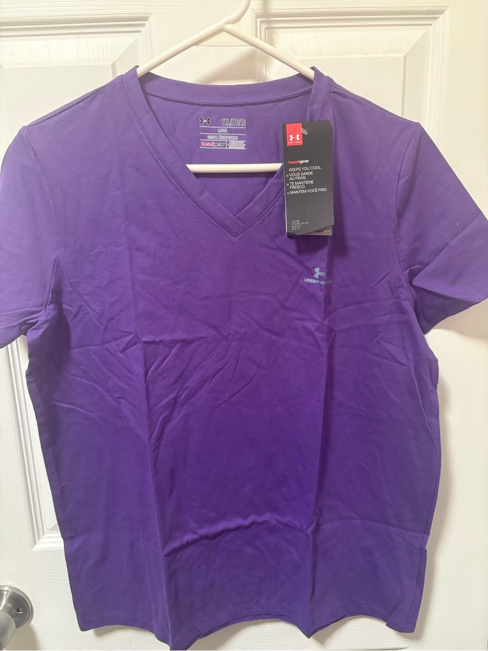 Under Armour Purple V-Neck Athletic Tee